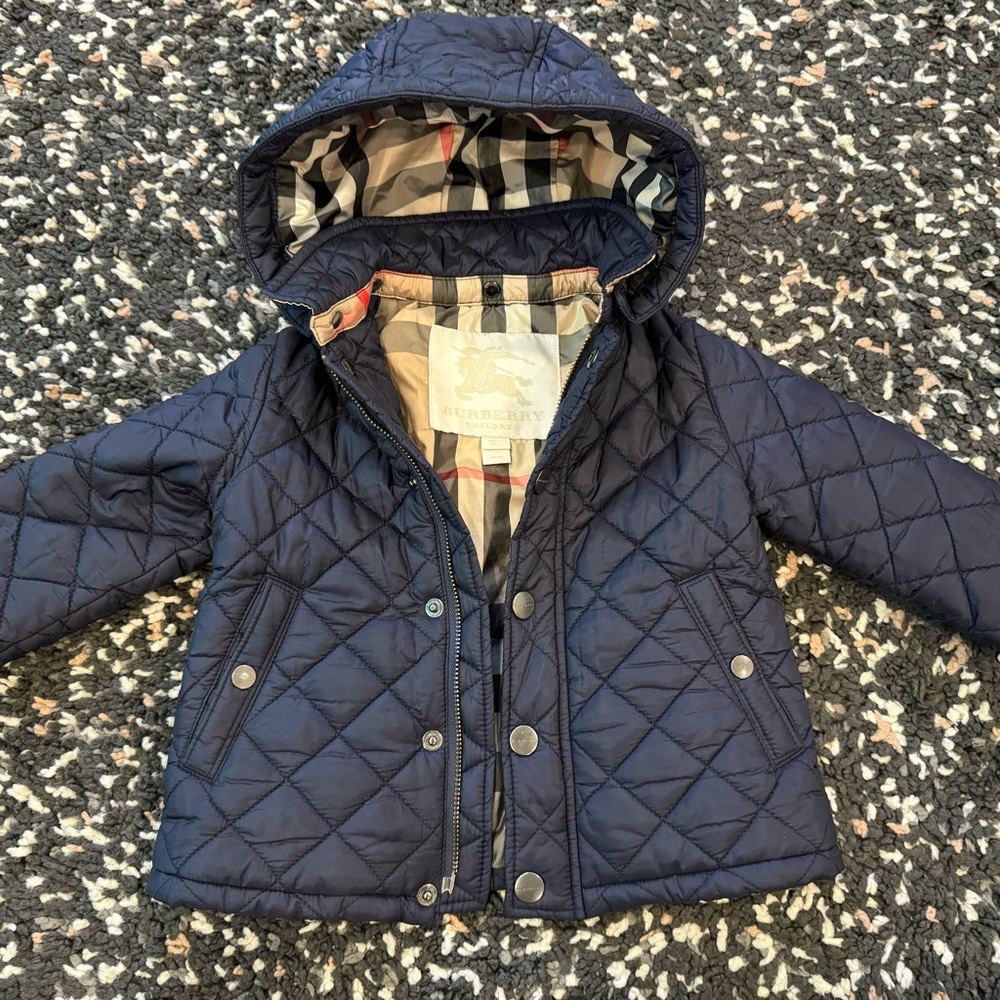 BURBERRY unisex Quilted Baby Coat Size 9 month